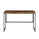 ZUN Writing Desk with Metal Frame in Antique Nutmeg and Gunmetal B016P163679