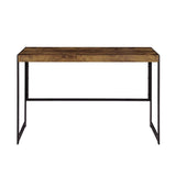 ZUN Writing Desk with Metal Frame in Antique Nutmeg and Gunmetal B016P163679