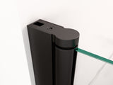 34"W x 72"H Frameless Circular Pivot Shower Door in Matte Black With 1/4" Thick SGCC Tempered W2813P340825