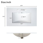 ZUN 30 Inch Bathroom Vanity with Ceramic Basin, Soft Close Door, Built-in Hidden Drawer WF530477AAB