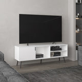 Vulcan 63" Wide Tv Stand with One Cabinet, Three Open Shelves, Cable Management, Living, Tv B070P254790