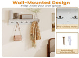 Wall Mount Coat Rack with Shelf - 31.5"x5.5"x8", 6 Hooks & 110LBS Capacity 95484208