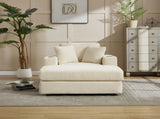 Corduroy Upholstered Chaise Lounge Sofa,Magazine bag,Detachable Cushions Deep Seat for Living W2120P322752