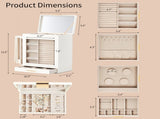Elegant 4-Drawer Jewelry Box with Clear Front & Pink Velvet Interior White Storage Cabinet for 74850541