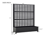 Metal Raised Garden Bed with Wheels and Trellis,73"x47"x16" Planter Box for Climbing Plants, 21836829