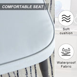 Modern minimalist dining chairs and office chairs. 2-piece set of light gray PU seats with black W1512P360918