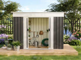6x4 FT Garden Shed for Patio Outdoors Storage Shed Metal Frame design Sliding Door W2794P482553