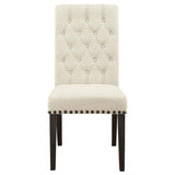 Beige and Smokey Black Tufted Side Chairs B062P145465