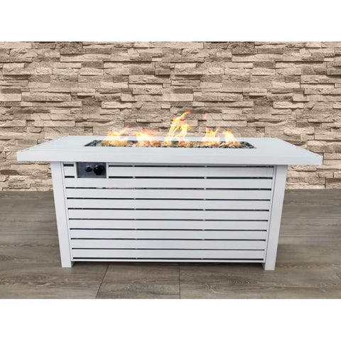 ZUN 24" H Propane/Natural Gas Outdoor Steel Fire Pit Table with Lid B120P198429