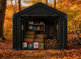 8x10 FT Storage Shed with 2 Roll-up Windows, Heavy Duty Bike Tent 17135032