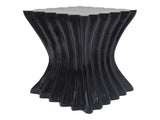 Outdoor Side Table,Wave Design End Table,Decorative Accent Table,Lightweight Concrete Patio Garden N770P200248B
