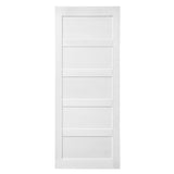 CRAZY ELF 28" x 84" Five Grid Real Primed Door Slab, DIY Panel Door, Modern Interior Barn Door, W936104292