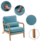 Oak Armrest Oak Upholstered Single Lounge Chair Indoor Lounge Chair Teal 35782553