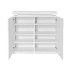 ZUN Large Spaces Shoe Cabinet High Glossy White Color with Led Light have moveable Shelves W2139P143415