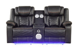 Challenger Modern Contemporary LED Power Recliner Loveseat with console, storage, stainless cup B009P294751