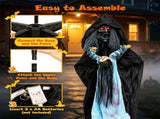 7.2FT Soul Snatching Demon Halloween Animatronic, Animated Head Lowering Motion, Sound Activated 79504142