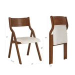 ZUN Upholstered folding Dining chair, space saving, easy to carry, Dining Room, 2-Pack-Walnut 50026736