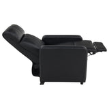 Black Upholstered Push-Back Recliner B062P145564