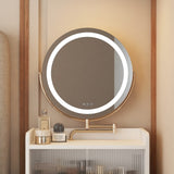 3 in 1 Vanity Desk With mirror and light ,Small makeup vanity set with charging station, With 2 W1321P243134