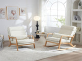 100*65*101cm High Back Belt Waist Pillow Log Color Solid Wood Armrest Backrest Seat Frame Iron Frame 98571853