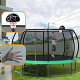 ZUN 12FT Recreational Kids Trampoline with Safety Enclosure Net & Ladder, Outdoor Recreational W1163P164306