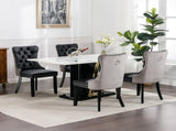 Furniture,Modern, High-end Tufted Solid Wood Contemporary PU and Velvet Upholstered Dining Chair 36795313