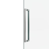 60*76" Fixed & Sliding Shower Door, Square Tube Hardware, Clear Glass Shower Door, 3/8 SGCC 14766289