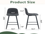 Dark Gray Linen Fabric Bar Chair Set - Two Pieces, Stable Comfort.Thoughtful Design of Rounded W1151P242028