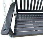 ZUN Front Porch Swing with Armrests, Wood Bench Swing with Hanging Chains,for Outdoor Patio ,Garden 39418244