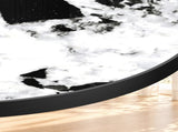 31.5" Round Modern Tulip Dining Table, Sintered Stone Tabletop with Luxury Faux Marble Print, Carbon W3316P540342