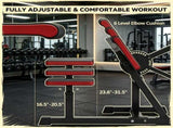 2-In-1 Heavy-Duty Bicep Preacher Curl Bench Bicep Curl Machine with Adjustable Seat & Elbow Cushion 49726789