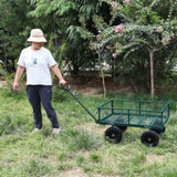 (Green solid wheels wagon cart) Solid wheels Tools cart Wagon Cart Garden cart trucks make it easier W227P162446