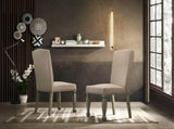 Breda Antique Gray Finish Upholstered Nailhead Dining Chair, Set of 2 T2574P164568