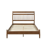 Transitional Design Eastern King Platform Bed Chestnut Finish Wood Frame Bedroom Furniture 1pc Bed B011P207876