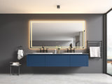 84 x 48 Inch LED Bathroom Mirror with Front and Backlight, Wall Mounted Vanity Mirror with Aluminum W2287P282063