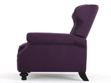 Accented Push Back Recliner Chair with Rolled Arms in Plum, Enjoy Cocooning Comfort 57337.00FPLU