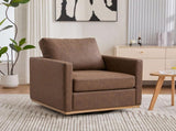 30.5"W Upholstered Square Swivel Accent Chair and Comfy Accent Single Sofa 360 Degree Club W3118P494328