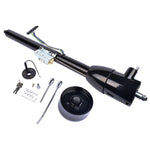 ZUN Black 32" Floor Shift Tilt Manual Steering Column w/ Key & 9 Hole Wheel Adpater 01425501