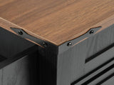 53.7" Farmhouse Kitchen Island with Power Outlet, 2 Sliding Barn Door Kitchen Storage Island with 49840262