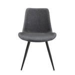 ZUN Modern Design Dining Chairs 2pc Set Gray Faux Leather Upholstery Black Metal Legs Kitchen Dining B011P238922