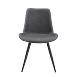 ZUN Modern Design Dining Chairs 2pc Set Gray Faux Leather Upholstery Black Metal Legs Kitchen Dining B011P238922