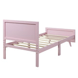 Wood Platform Bed Twin Bed Frame Mattress Foundation with Headboard and Wood Slat Support WF192440AAH