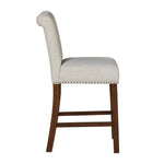 ZUN Upholstered Counter Stool with Nailhead Trim Set of 2 B035P265952