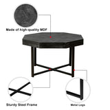 Wood Octagonal Vintage Patchwork Craft Farmhouse 30 Inch Wooden Top Cross Metal Legs Coffee W1445P193123