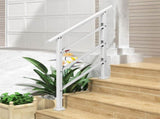 Handrails for Outdoor Steps, Wrought Iron Handrail Fits 1 or 3 Steps, Transitional Handrail with 01916686