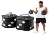 Water Filled Dumbbells Set, Fun Dice Style Travel Foldable Dumbbells,Fitness Dumbbell Pairs 15lbs, 51352518