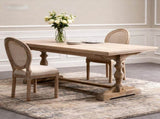 French Country Dining Chairs Set of 2, Upholstered Chairs with Round Back, Wire drawing techniques , W3426P478063