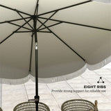 8.8FT Elegance Patio Umbrella, UPF 30 Outdoor Market Umbrella with 8 Ribs, Push Button Tilt,Light 14934477