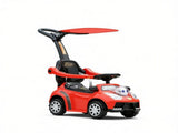 Red 3 in 1 Kids Push & Sliding Car with Removable Handle, Music, Horn, Canopy & Safety Guardrail 82452553