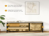 Vividwood Entryway Storage Bench with Shoe Rack, 47.2" Wide Hallway Bench with Seating, Rustic Wood T5618P505965